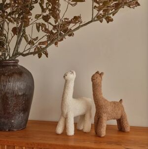 Jenni Kayne Knit Llama Soft Tan Alpaca Stuffed Animal Handmade